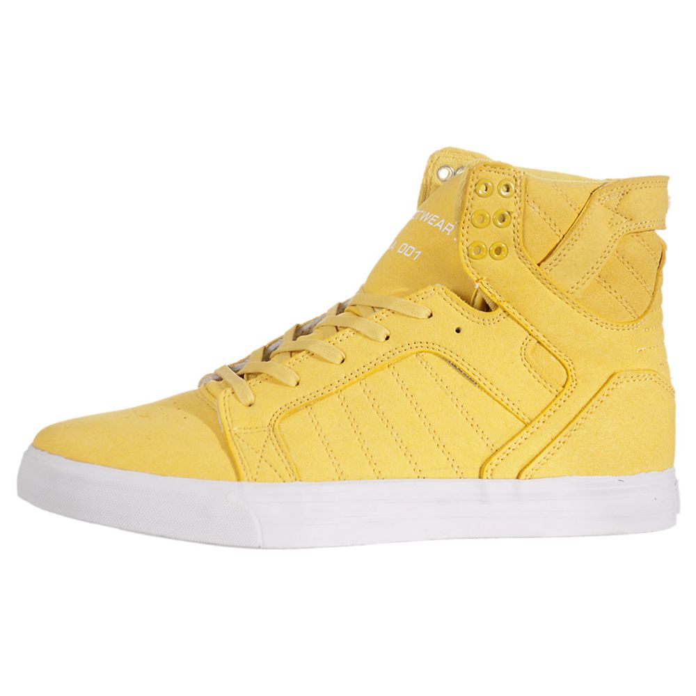 Baskets Montantes Supra SkyTop Jaune Yellow Microfiber Homme | JFQ-03300615